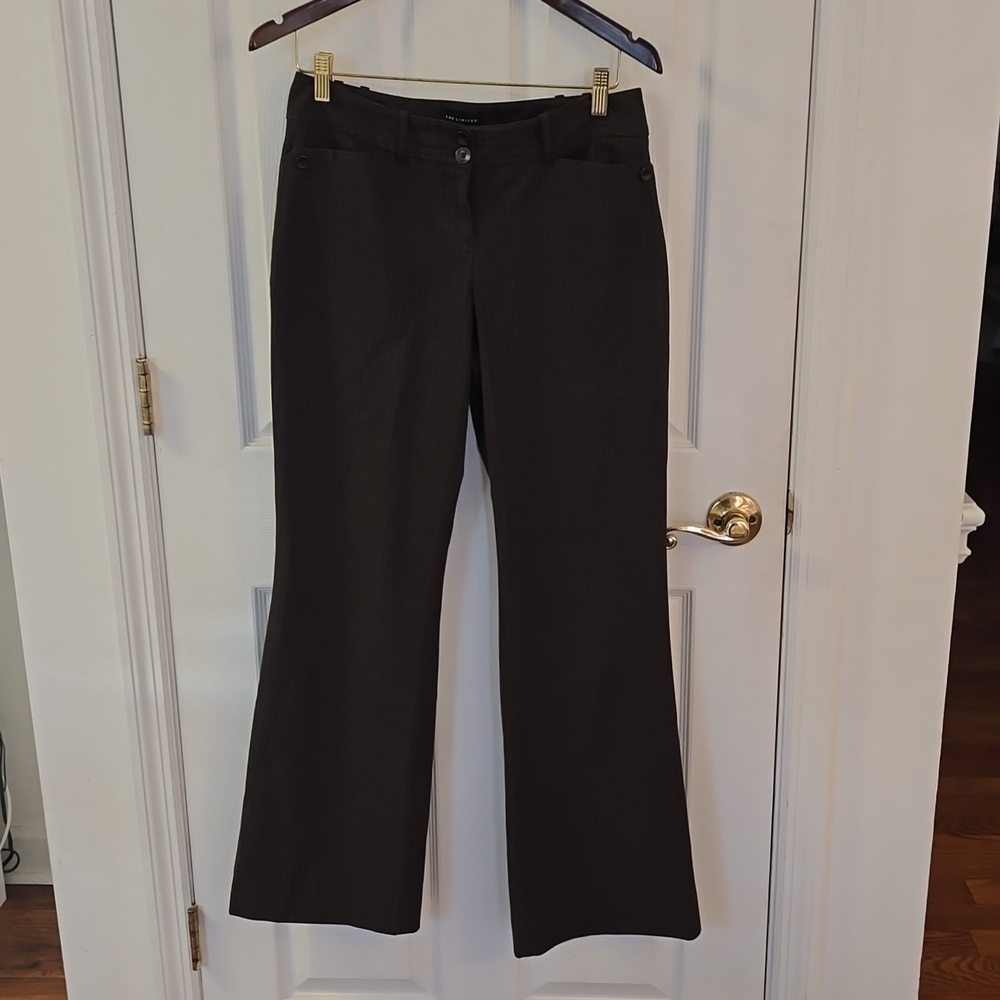 The Limited Women's Lexie Fit Boot Cut Pants Gray Purple Pinstripes Size 6